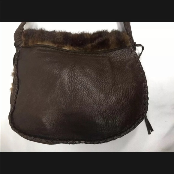 Shelly Litvak Authentic Gorgeous Brown Deerskin REAL FUR Shoulder Bag $1695 RARE - Picture 14 of 15